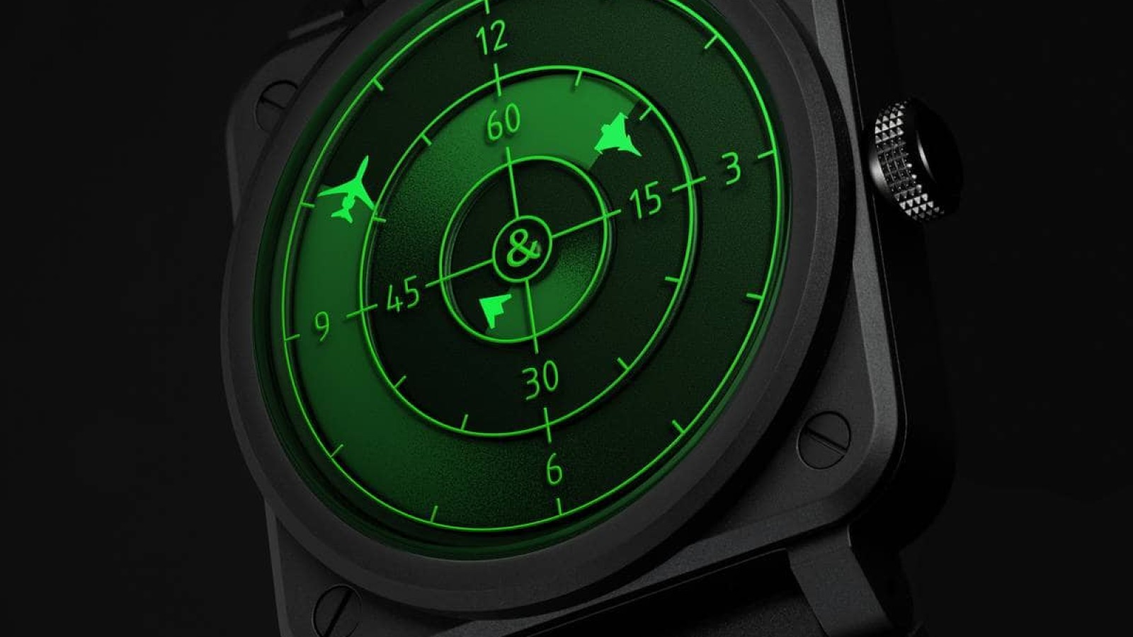 Bell & Ross BR-03 Green Radar Ceramic: tre aerei per l'ora