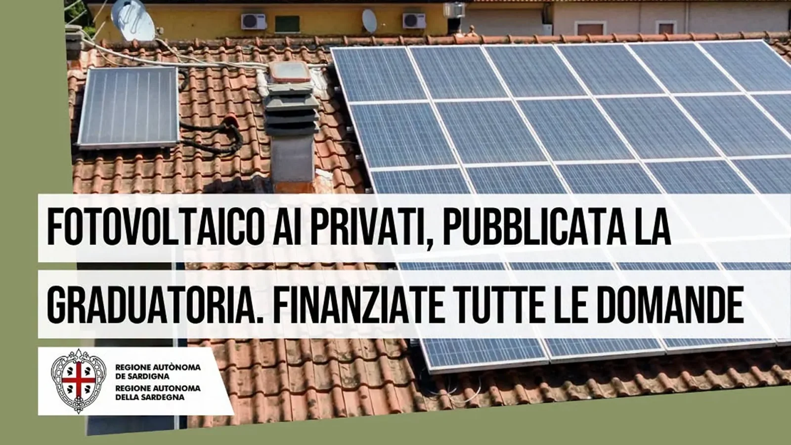 Sardegna, 70 milioni ai Comuni per fotovoltaico e batterie